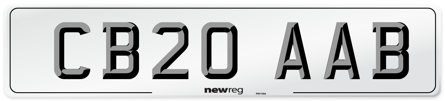 CB20 AAB Number Plate from New Reg
